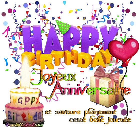 Happy Birthday Gif Gif Joyeux Anniversaire Happy Birthday 1 Les Gifs Animes De Dentelledelune Yesbirthday Home Of Birthday Wishes Inspiration